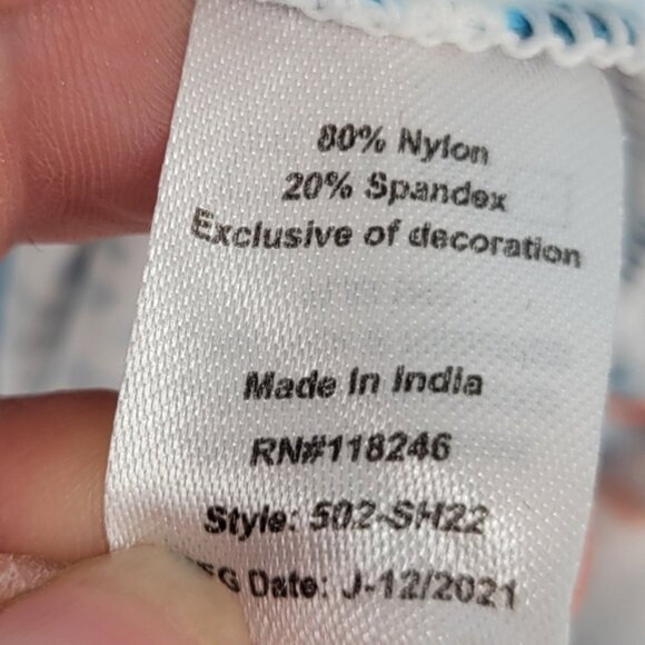 Cabana Life Blue Patterned Hooded Cover-Up Size Medium - Picture 8 of 9